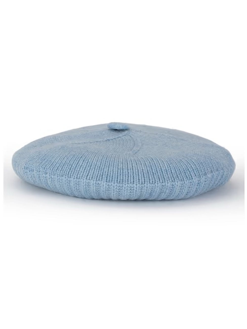 Light Blue Knit Beret Hat